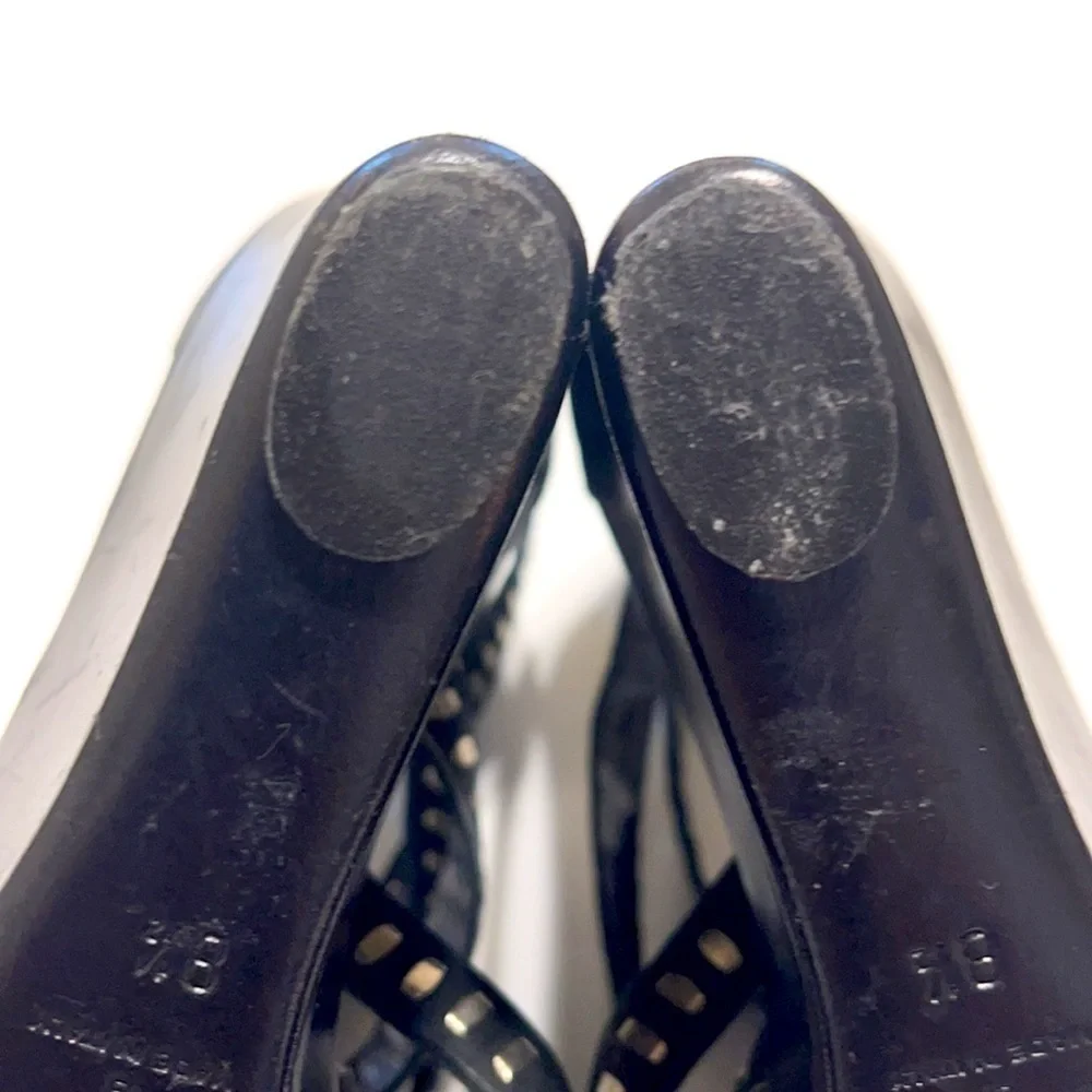 Sigerson Morrison Black w Studs Wedge Shoes Sz 8